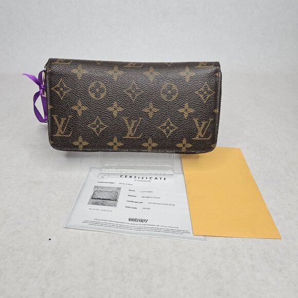 Louis Vuitton Monogram Zippy Long Wallet Brown Interior with Certificate  - Picture 1 of 14